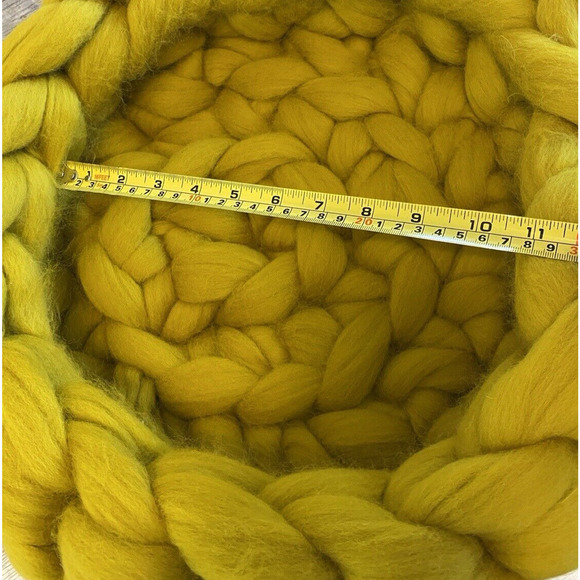 Cat / Small Dog Yarn Bed Mustard Yellow Chunky Yarn Homemade Merino Wool Cozy - Picture 13 of 16